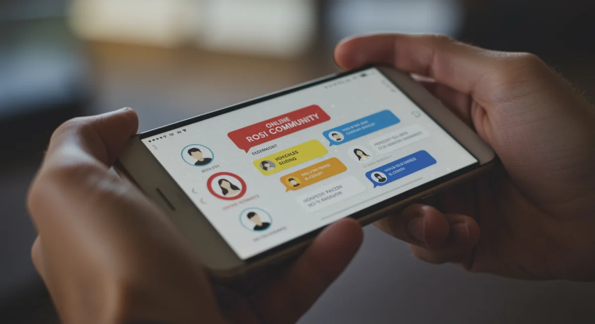 Smartphone displaying active online community forum