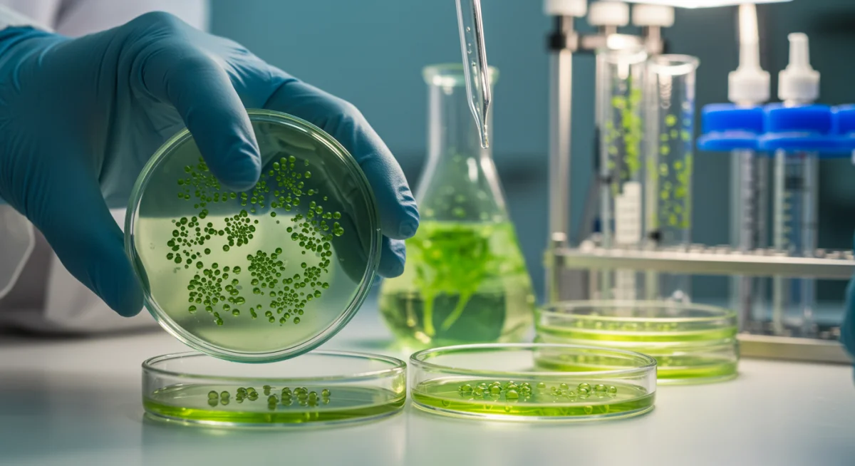 Biotechnology in lab creating sustainable beauty ingredients