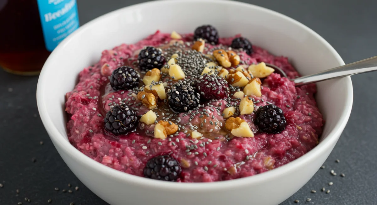 Overnight oats with berries and nuts for diabetic breakfast