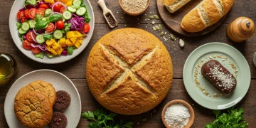 Mastering Gluten-Free: 9 Delicious Recipes That Don't Compromise on Flavor Assortment of delicious gluten-free dishes, including salad, bread, and dessert, beautifully presented on a wooden table.