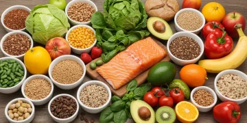 2025 Dietary Guidelines: Add 10 Years to Your Healthy Life Colorful array of fresh fruits, vegetables, and whole grains representing healthy dietary choices