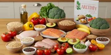 Heart-Healthy Meals: 11 Cholesterol-Lowering Recipes for 2025 Assortment of fresh ingredients for heart-healthy, cholesterol-lowering recipes on a kitchen counter.