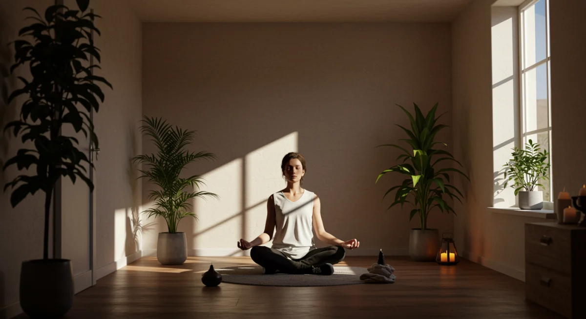 Person meditating for mental clarity during digital detox