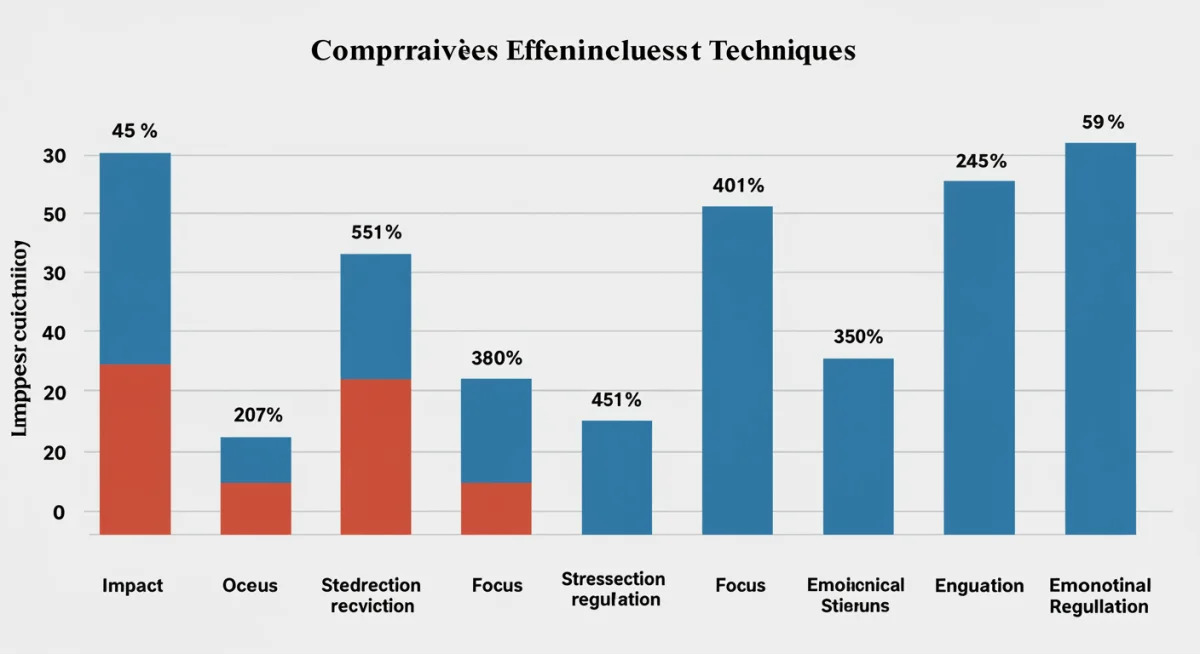 Data chart comparing effectiveness of mindfulness techniques