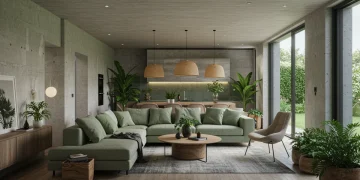 Redefining Home Spaces: 7 Architectural Trends for 2025 Modern home interior with biophilic design and smart technology