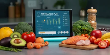 Personalized Nutrition 2025: Tailor Your Diet for Peak Performance Personalized nutrition plan displayed on a tablet with fresh, healthy ingredients