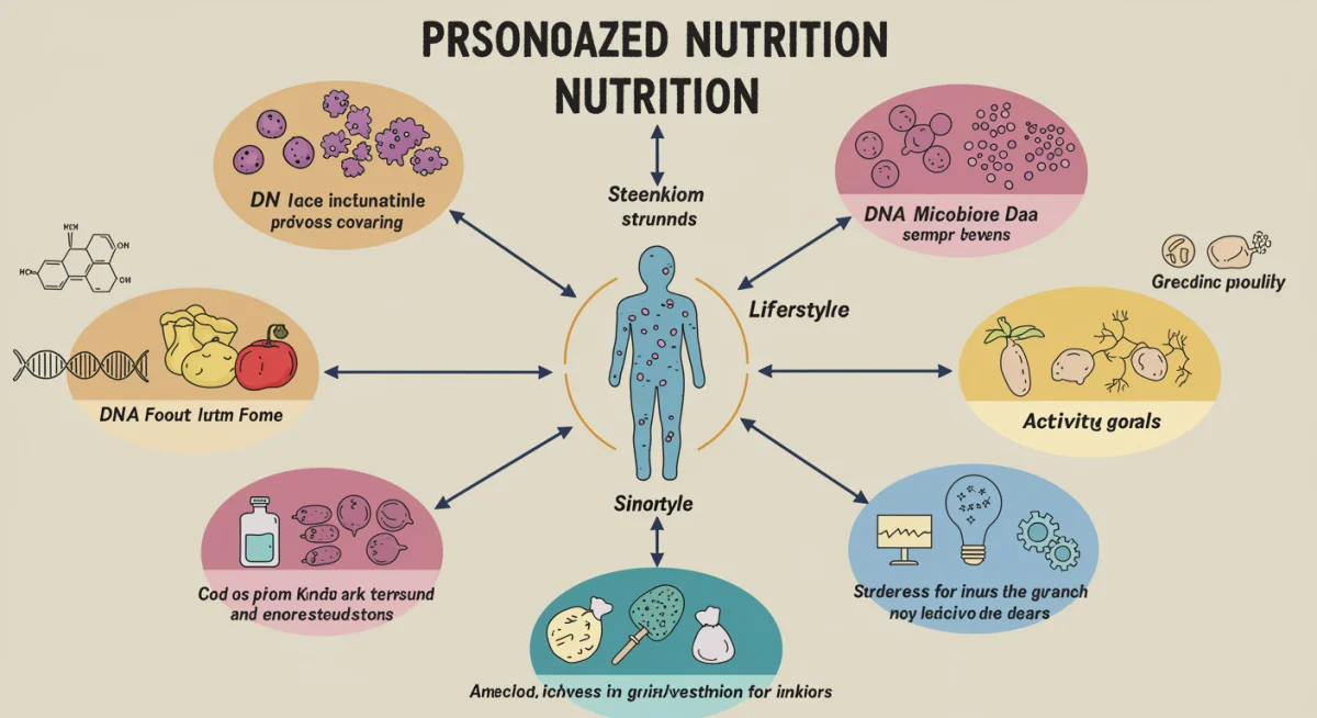 Infographic showing factors influencing personalized nutrition