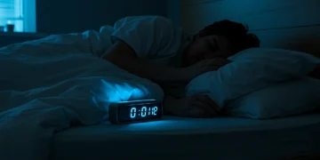 2025 Report: Sleep Deprivation & Chronic Disease Risk Restless person struggling to sleep in bed, highlighting sleep deprivation impact