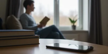 Digital Detox: Boost Mental Clarity 10% in 2025 Person enjoying calm after digital detox, phone aside