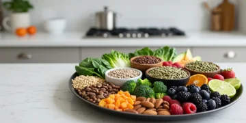 Colorful superfood ingredients arranged for innovative recipes