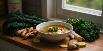 Boost Your Immunity: 8 Nutrient-Dense Winter Recipes Vibrant winter soup with fresh ingredients for immune support