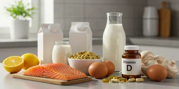 Optimizing Vitamin D Intake: New 2025 Recommendations Variety of vitamin D rich foods and supplements on a sunlit kitchen counter