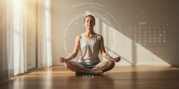 Person meditating peacefully, demonstrating daily mindfulness stress reduction in 2026